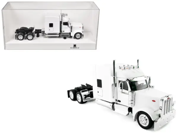 Peterbilt 589 with Stand Up Sleeper Cab White 1/87 (HO) Plastic Model Car by HO Logistics #1