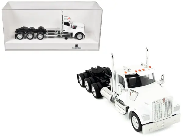 Kenworth W990 3-Axel Day Cab White 1/87 (HO) Plastic Model Car by HO Logistics #1