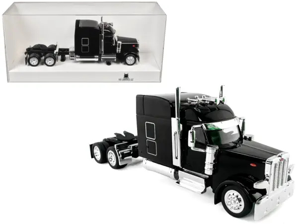 Peterbilt 589 with Stand Up Sleeper Cab Black 1/87 (HO) Plastic Model Car by HO Logistics #1