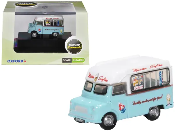 Bedford CA Ice Cream Van "Mister Softee" Light Blue with White Top 1/148 (N) Scale Diecast Model Car by Oxford Diecast #1