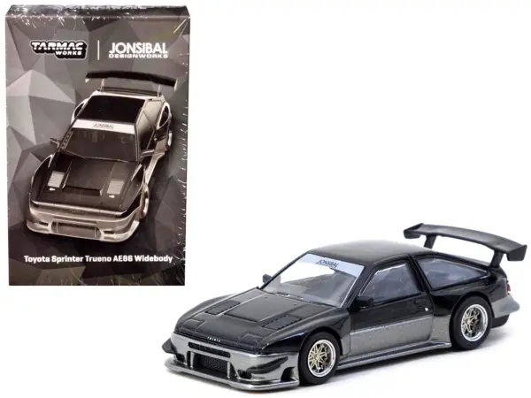 Toyota Sprinter Trueno AE86 Widebody RHD (Right Hand Drive) "Jonsibal Designworks" Black and Gray Metallic "Global64" Series 1/64 Diecast Model by Tarmac Works #1