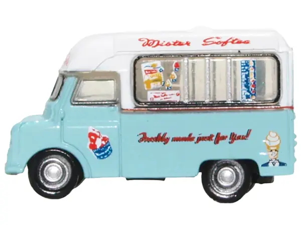 Bedford CA Ice Cream Van "Mister Softee" Light Blue with White Top 1/148 (N) Scale Diecast Model Car by Oxford Diecast #2