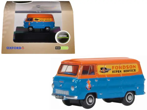 Ford 400E Van RHD (Right Hand Drive) "Fordson Super Service" Blue and Orange 1/148 (N) Scale Diecast Model Car by Oxford Diecast #1