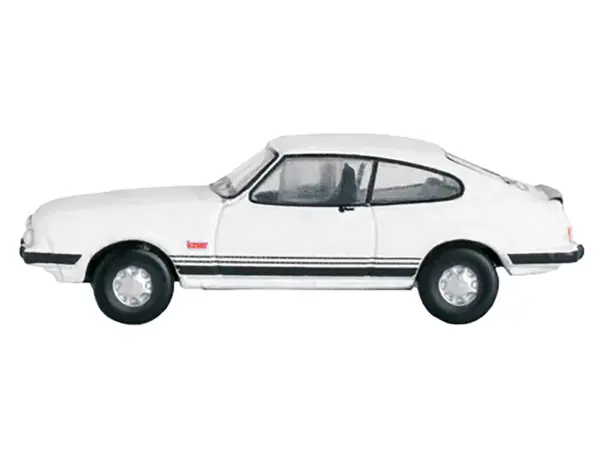 Ford Capri Mk3 RHD (Right Hand Drive) Diamond White with Black Stripes 1/148 (N) Scale Diecast Model Car by Oxford Diecast #2