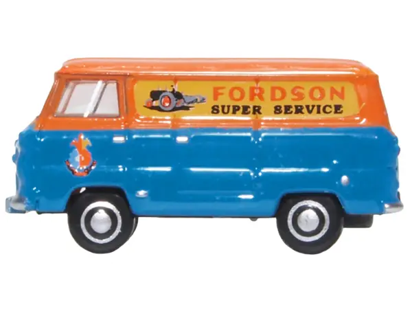 Ford 400E Van RHD (Right Hand Drive) "Fordson Super Service" Blue and Orange 1/148 (N) Scale Diecast Model Car by Oxford Diecast #2