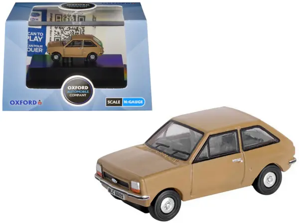 Ford Fiesta Mk1 RHD (Right Hand Drive) Nevada Beige 1/148 (N) Scale Diecast Model Car by Oxford Diecast #1