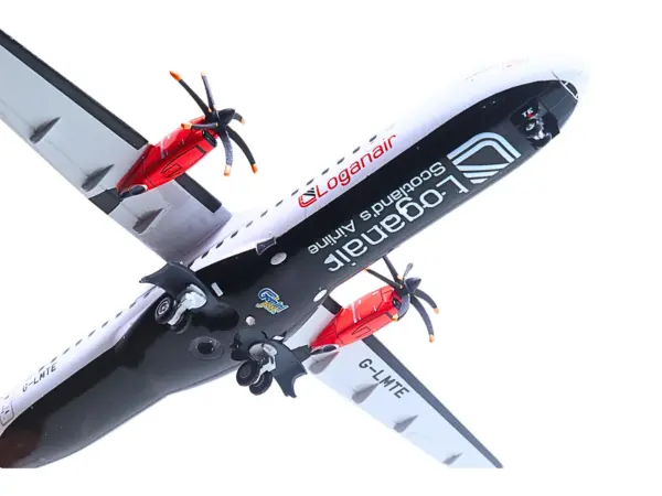 ATR 72-600 Commercial Aircraft "Loganair - Scotland's Airline" (G-LMTE) White with Red Plaid Tail "Gemini 200" Series 1/200 Diecast Model Airplane by GeminiJets #2