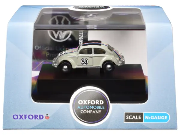 Volkswagen Beetle #53 Beige with Stripes and Black Top 1/148 (N) Scale Diecast Model Car by Oxford Diecast #3