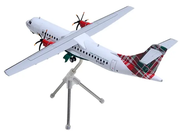 ATR 72-600 Commercial Aircraft "Loganair - Isle of Man's Airline" (G-LMTF) White with Green and Red Plaid Tail "Gemini 200" Series 1/200 Diecast Model Airplane by GeminiJets #3