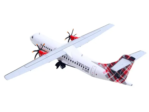 ATR 72-600 Commercial Aircraft "Loganair - Scotland's Airline" (G-LMTE) White with Red Plaid Tail "Gemini 200" Series 1/200 Diecast Model Airplane by GeminiJets #4