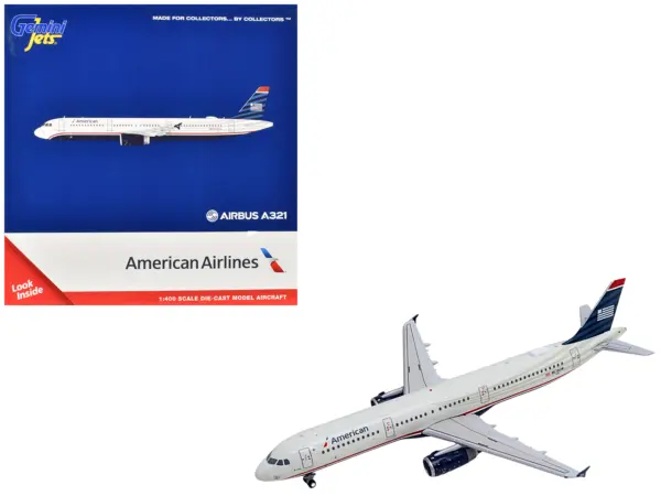 Airbus A321 Commercial Aircraft "American Airlines - US Airways Heritage Jet" (N578UW) White with Blue Tail 1/400 Diecast Model Airplane by GeminiJets #1