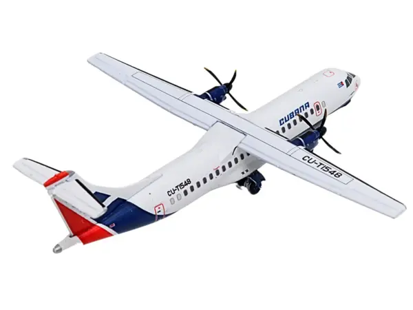 ATR 72-200 Commercial Aircraft "Cubana Airlines" (CU-T1548) White with Red and Blue Stripes 1/400 Diecast Model Airplane by GeminiJets #4