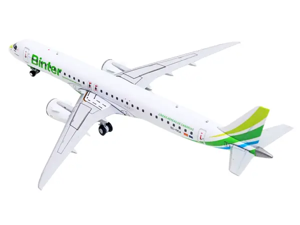 Embraer E195-E2 Commercial Aircraft "Binter Canarias" (EC-OEA) White with Green Tail Stripes Stripes 1/400 Diecast Model Airplane by GeminiJets #3