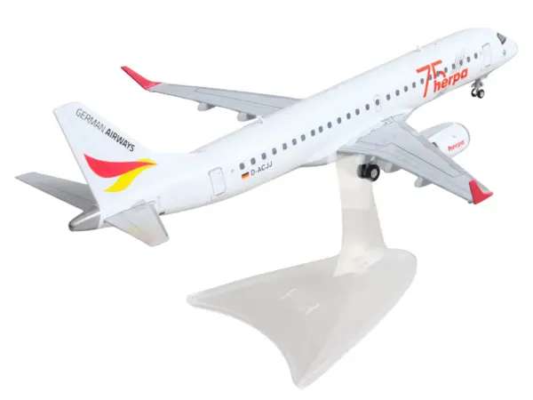 Embraer E190 Commercial Aircraft "German Airways - Herpa 75 Years" (D-ACJJ) White with Graphics 1/200 Diecast Model by Herpa #5