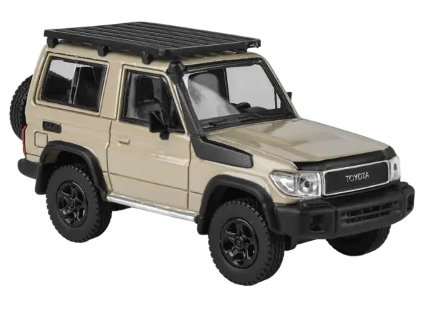 2023 Toyota Land Cruiser 71 Sandy Taupe "70th Anniversary" with Roofrack 1/64 Diecast Model Car by Paragon #2