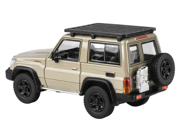 2023 Toyota Land Cruiser 71 Sandy Taupe "70th Anniversary" with Roofrack 1/64 Diecast Model Car by Paragon #3