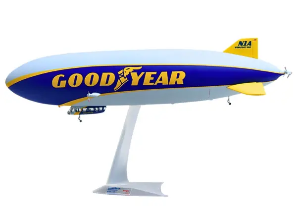 Zeppelin NT Aircraft "Goodyear Blimp - Wingfoot One" (N1A) Gray and Blue with Yellow Stripes 1/200 Diecast Model by Herpa #2