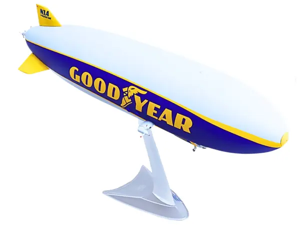 Zeppelin NT Aircraft "Goodyear Blimp - Wingfoot One" (N1A) Gray and Blue with Yellow Stripes 1/200 Diecast Model by Herpa #4