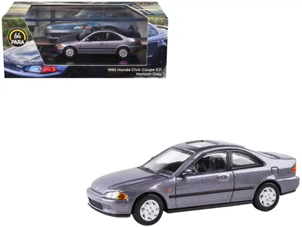 1995 Honda Civic Coupe EJ1 Horizon Gray Metallic with Sunroof 1/64 Diecast Model Car by Paragon #1