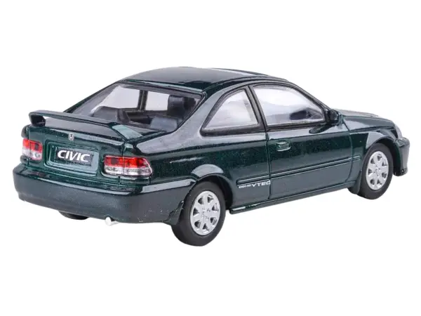 1999 Honda Civic Si EM1 Clover Green Pearl Metallic with Sunroof 1/64 Diecast Model Car by Paragon #3