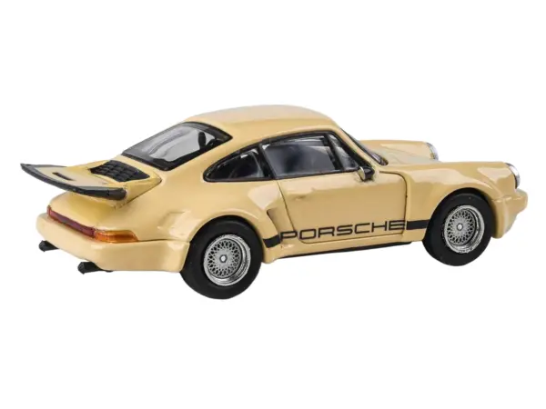 Porsche 911 Carrera RSR 3.0 Sahara Beige with Black Stripes 1/64 Diecast Model Car by Paragon #2