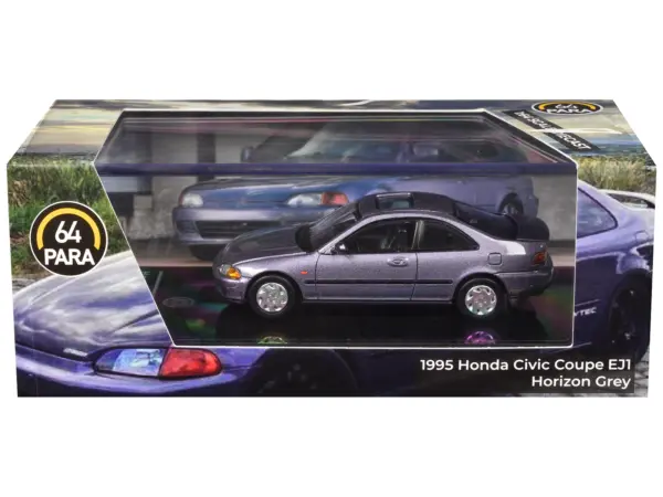 1995 Honda Civic Coupe EJ1 Horizon Gray Metallic with Sunroof 1/64 Diecast Model Car by Paragon #3