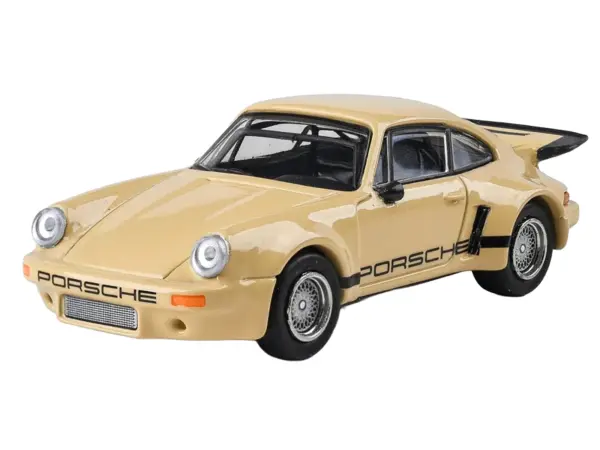 Porsche 911 Carrera RSR 3.0 Sahara Beige with Black Stripes 1/64 Diecast Model Car by Paragon #4