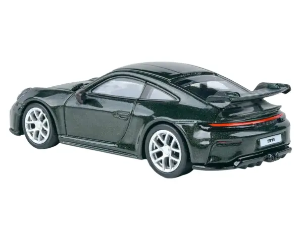 2025 Porsche 911 GT3 (992.2) Oak Green Metallic Neo with Carbon Stripe 1/64 Diecast Model Car by Paragon #4