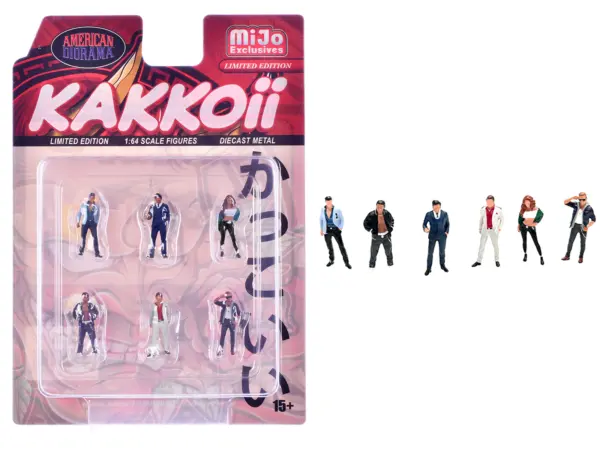 "Kakkoii" 6 piece Diecast Figures Set 1/64 Scale Models by American Diorama #1