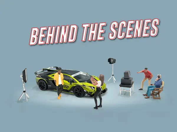 "Behind The Scenes" 7 piece (4 People 3 Accessories) Diecast Figures Set 1/64 Scale Models by American Diorama #2