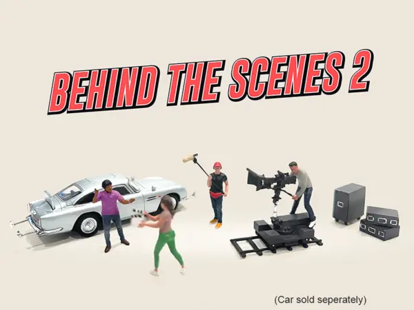 "Behind The Scenes #2" 7 piece (4 People 3 Accessories) Diecast Figures Set 1/64 Scale Models by American Diorama #3
