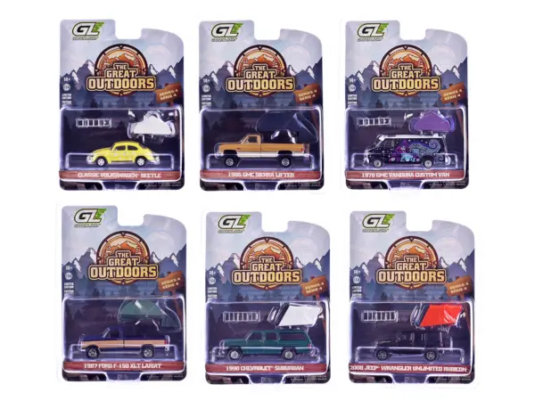 "The Great Outdoors" Series 4 Set of 6 pieces 1/64 Diecast Model Cars by Greenlight #1