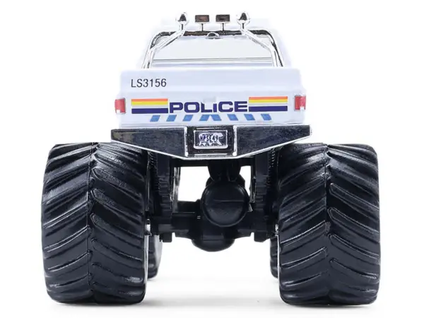 1986 Chevrolet Silverado Monster Truck "Royal Canadian Mounted Police" White with Stripes "Kings of Crunch - Hot Pursuit" Special Edition 1/64 Diecast Model Car by Greenlight #5