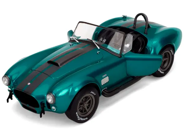 Shelby Cobra 427 MKII Teal Metallic with Gray Stripes "Pink Slips" Series 1/18 Diecast Model Car by Jada #2