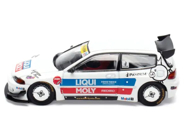 Pandem Civic EG6 RHD (Right Hand Drive) White with Stripes and Graphics "VDX - Tokyo Auto Salon Hong Kong 2025" Special Edition 1/64 Diecast Model Car by Pop Race #3