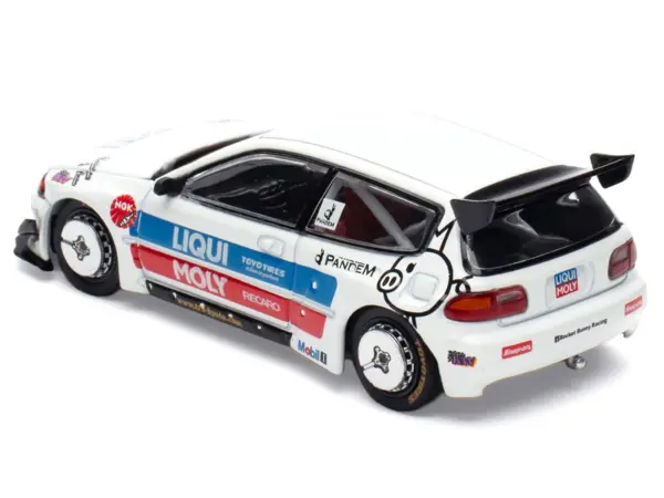 Pandem Civic EG6 RHD (Right Hand Drive) White with Stripes and Graphics "VDX - Tokyo Auto Salon Hong Kong 2025" Special Edition 1/64 Diecast Model Car by Pop Race #4