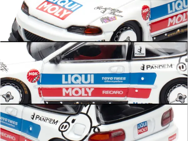 Pandem Civic EG6 RHD (Right Hand Drive) White with Stripes and Graphics "VDX - Tokyo Auto Salon Hong Kong 2025" Special Edition 1/64 Diecast Model Car by Pop Race #5