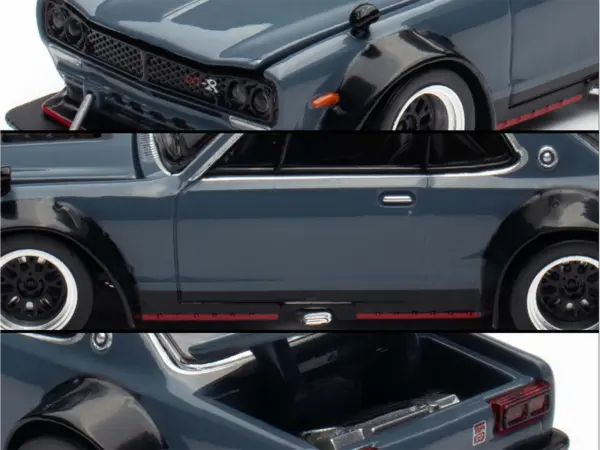 Skyline GT-R V8 Drift "Hakosuka" RHD (Right Hand Drive) Gray "Tokyo Auto Salon Hong Kong 2025" Special Edition 1/64 Diecast Model Car by Pop Race #3