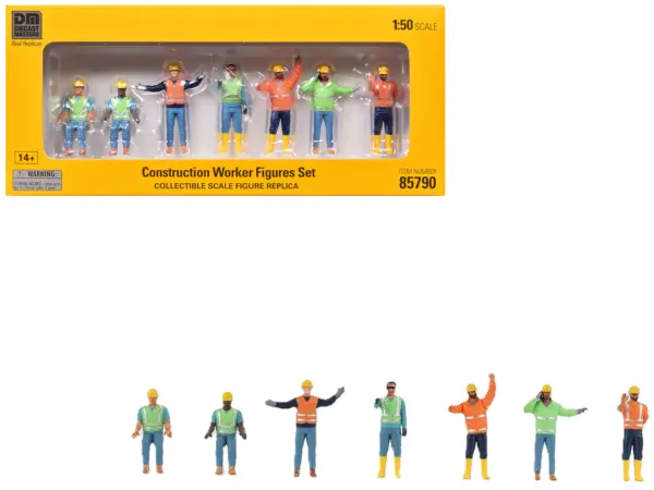 "Construction Workers" 7 Piece Figure Set for 1/50 Scale Models by Diecast Masters #1