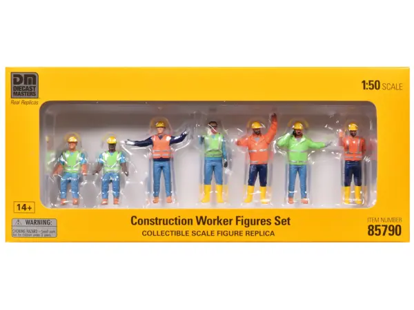 "Construction Workers" 7 Piece Figure Set for 1/50 Scale Models by Diecast Masters #3