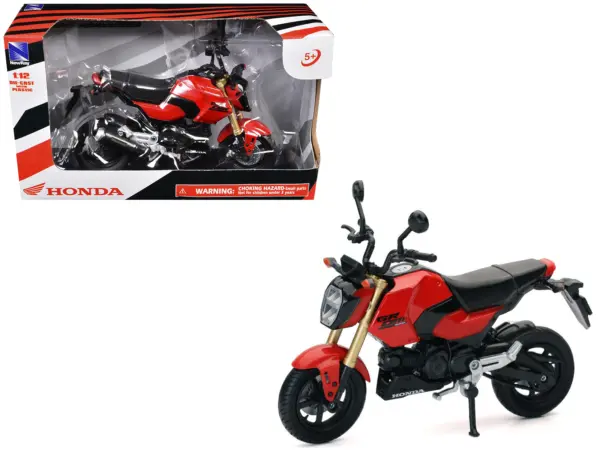 Honda GROM Motorcycle Red 1/12 Diecast Model by New Ray #1