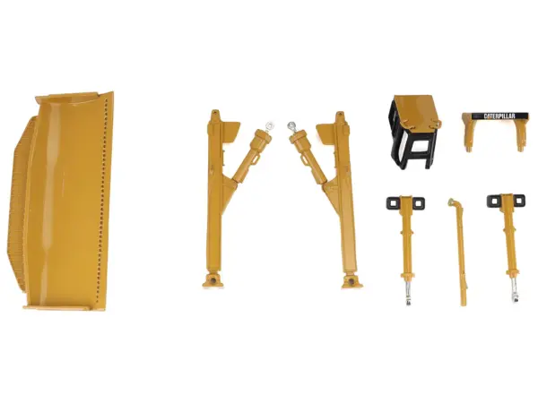 Kenworth T880 Day Cab Red and Trail King TK120 Lowboy Trailer with CAT Caterpillar D11R Dozer and Components Load "Transport Series" 1/50 Diecast Model by Diecast Masters #3