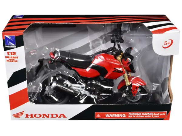 Honda GROM Motorcycle Red 1/12 Diecast Model by New Ray #3