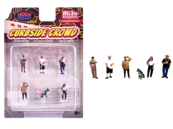 "Curbside Crowd" 6 piece Diecast Figure Set (6 Figures) Limited Edition for 1/64 Scale Models by American Diorama #1