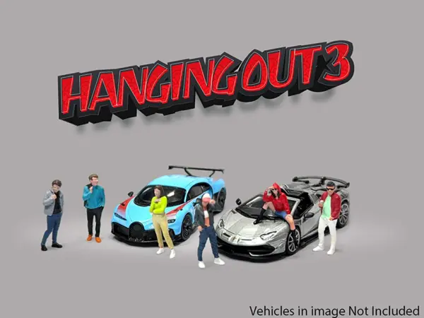 "Hanging Out #3" 6 piece Diecast Figure Set (6 Figures) Limited Edition for 1/64 Scale Models by American Diorama #3