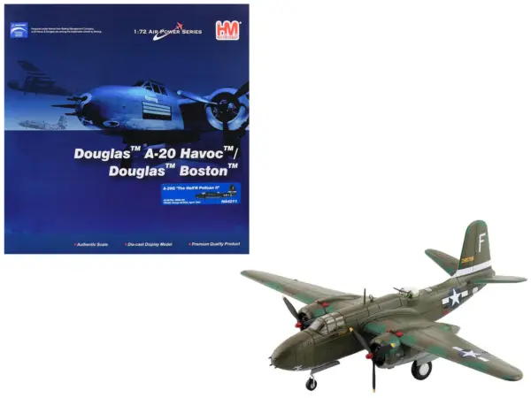 Douglas A-20G Havoc Aircraft "42-86786 Hell'N Pelican II 388th Bomb Squadron Gusap Airfield" (1944) United States Army Air Forces "Air Power Series" 1/72 Diecast Model by Hobby Master #1