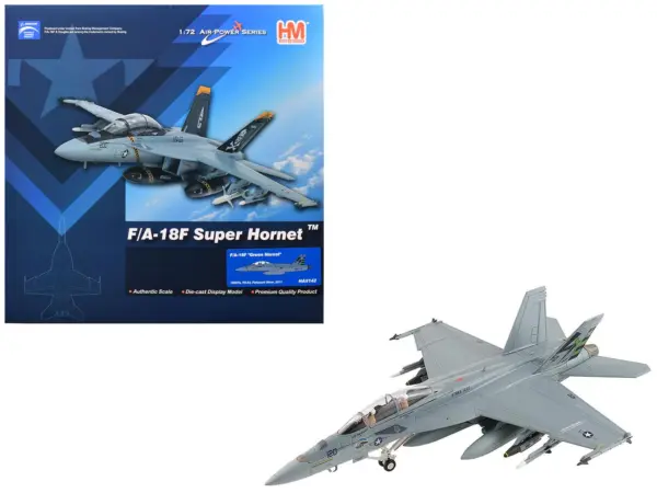 Boeing F/A-18F Super Hornet Fighter Aircraft "165875 Green Hornet VX-23 Salty Dogs NAS Patuxent River" (2011) United States Navy "Air Power Series" 1/72 Diecast Model by Hobby Master #1