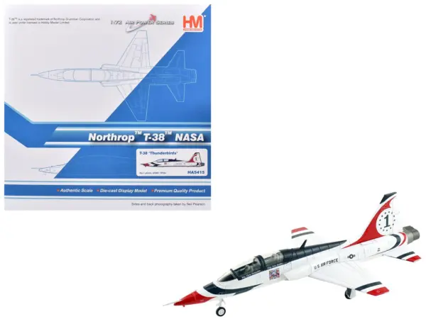 Northrop T-38 NASA Aircraft "#1 Thunderbirds" (1970s) United States Air Force "Air Power Series" 1/72 Diecast Model by Hobby Master #1