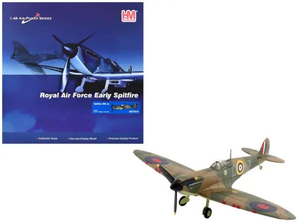 Supermarine Spitfire Mk.1a Fighter Aircraft "X4009 Flight Lieutenant P.C. Hughes" (1940) British Royal Air Force "Air Power Series" 1/48 Diecast Model by Hobby Master #1