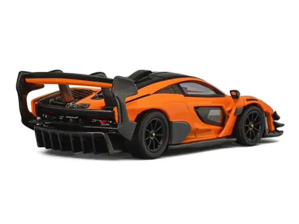 McLaren Senna GTR Orange Metallic with Carbon Hood and Black Top 1/64 Diecast Model Car by CM Model #4